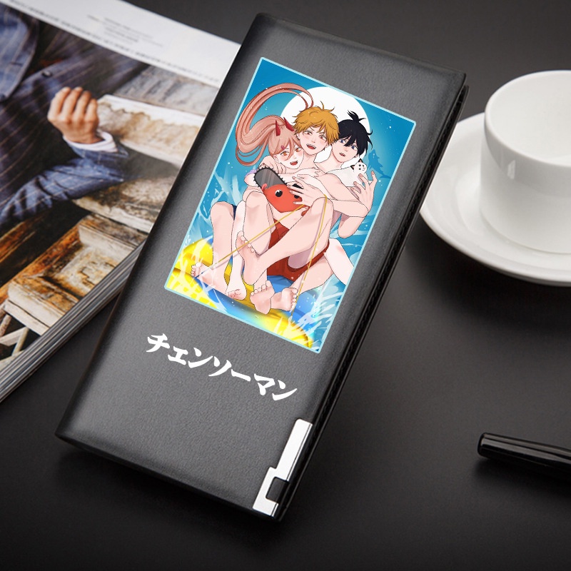 Sbh Ví Da pu Dáng Dài Sức Chứa Lớn Có Nhiều Ngăn Đựng Thẻ In Hình anime chainsaw man Thời Trang Cho Học Sinh shb