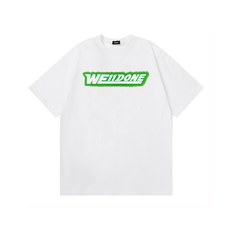 Áo Thun We-11Ded8- Áo Thun Tay Ngắn Dáng Rộng In Chữ Màu Huỳnh Quang Thời Trang Xuân Hè Cho Nam Và Nữ