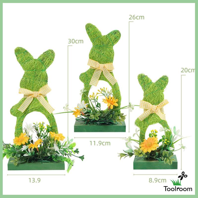 Set 3 Phụ Kiện Treo Trang Trí Bằng Gỗ Hình Thỏ Phục Sinh