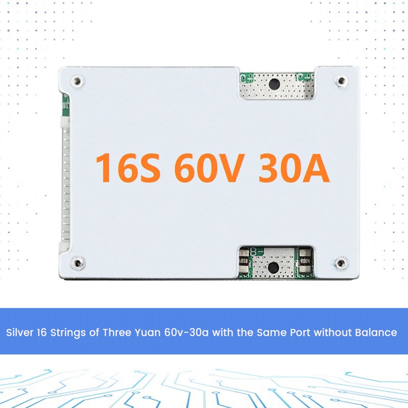 Bảng Mạch Bảo Vệ Pin Lithium 16S 60V 30A BMS PCB Không Cân Bằng Cho Xe Máy Điện