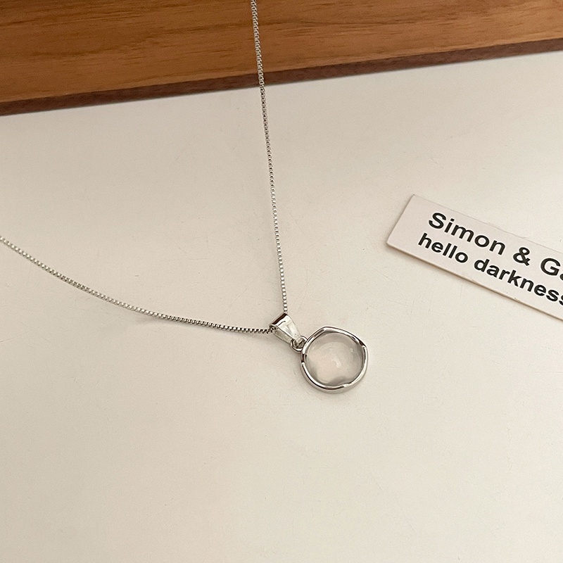 Vòng Cổ Choker Đính Đá Pha Lê Tròn Màu Bạc Đơn Giản Thời Trang Cho Nữ