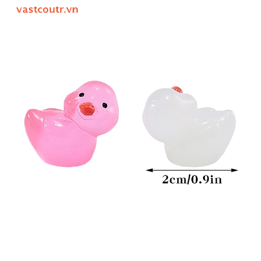 Set 10 Vịt Con Bằng Nhựa Phát Sáng Trong Tối Trang Trí Tiểu Cảnh DIY