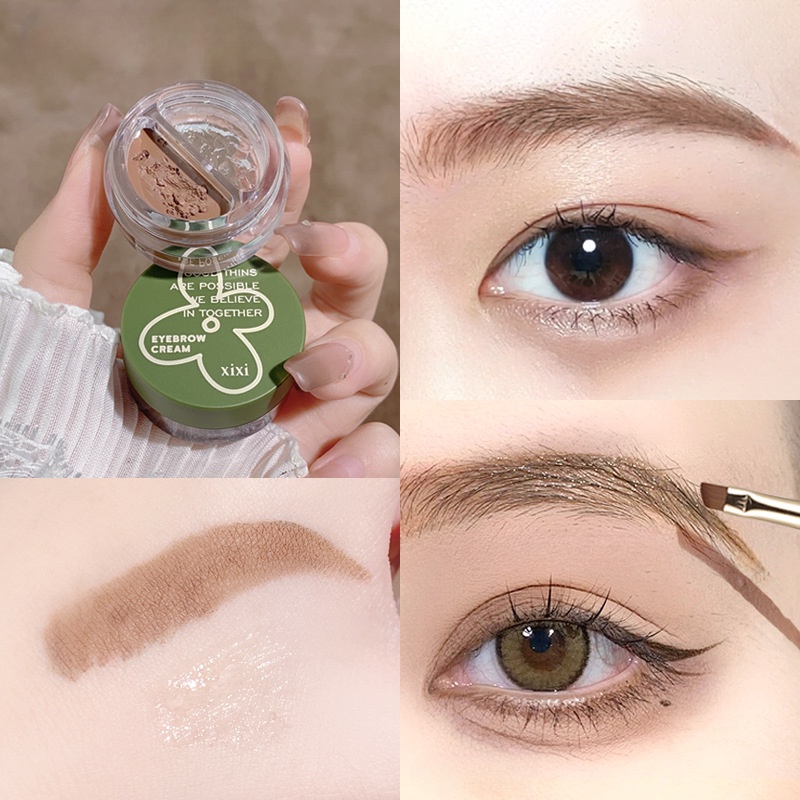Kem Nhuộm Lông Mày XiXi 2 Trong 1 Chống Thấm Nước Không Nhòe Lâu Trôi Kèm Cọ Trang Điểm