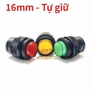 Nút nhấn tự giữ có đèn 16mm r16-503ad 4 chân