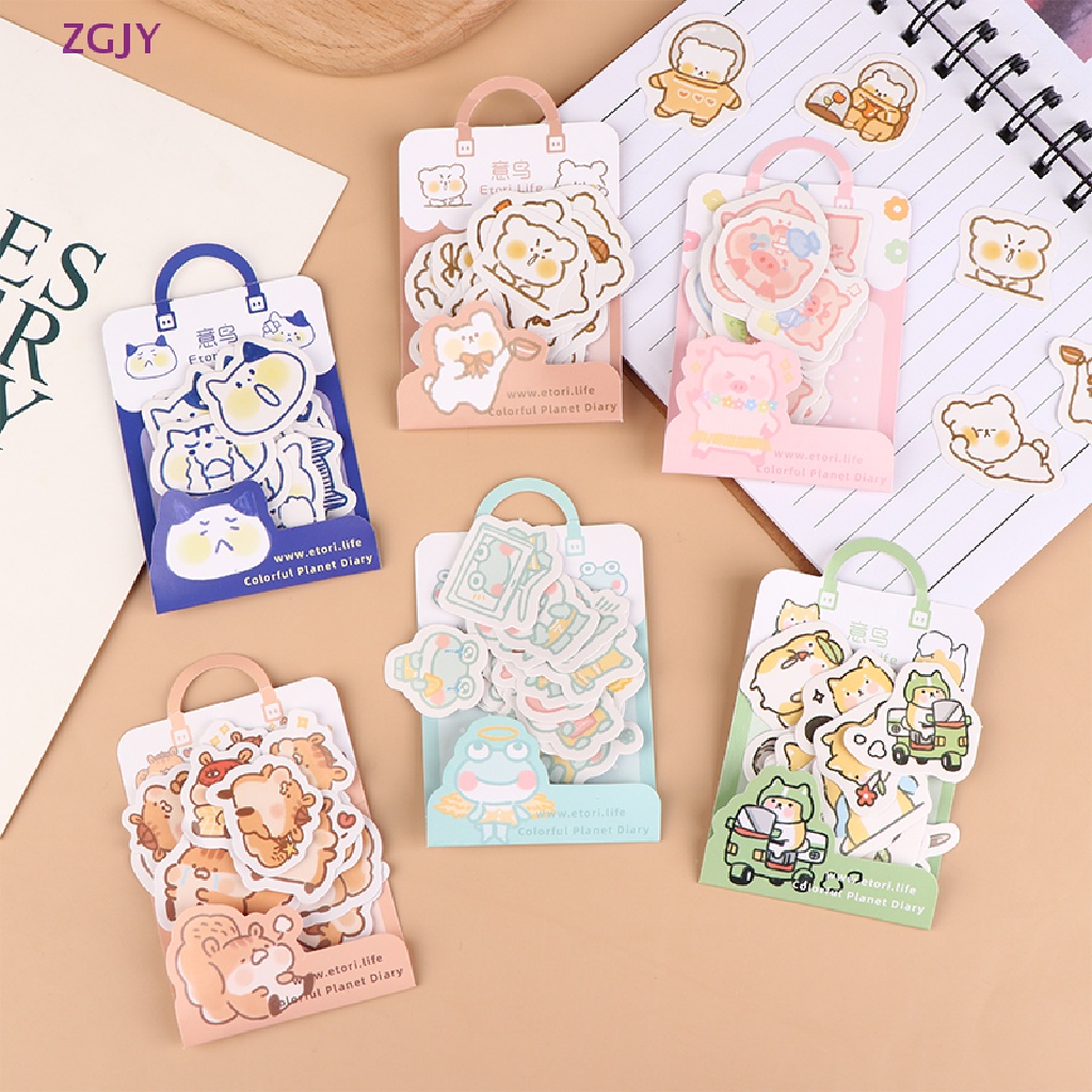 Set 40 Sticker Dán Trang Trí Nhật Ký Hình Động Vật Dễ Thương Mới
