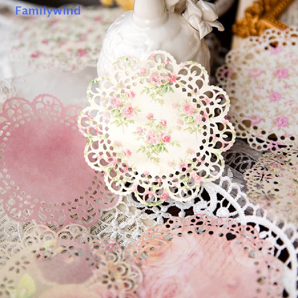 Set 20 Tấm Lót Bàn Ăn Bằng Giấy Họa Tiết Ren Trang Trí Tiệc Cưới
