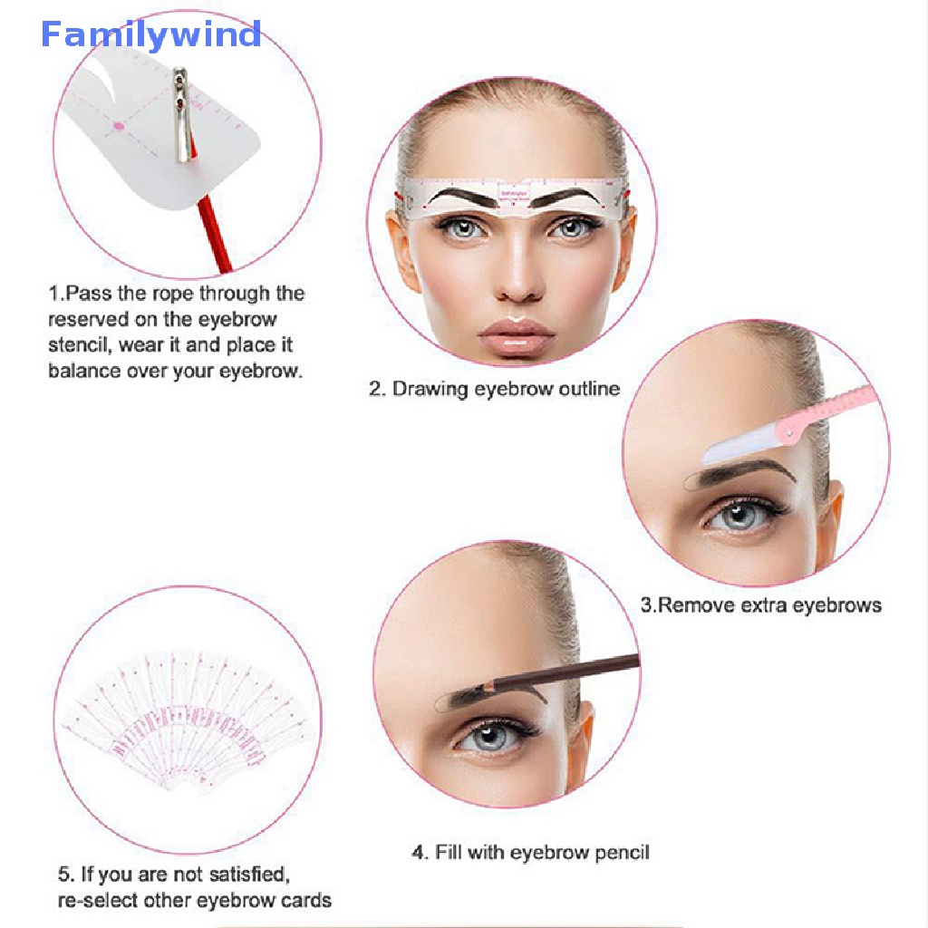 Set 6 Thẻ Khuôn Hỗ Trợ Vẽ Lông Mày Tái Sử Dụng Tiện Lợi