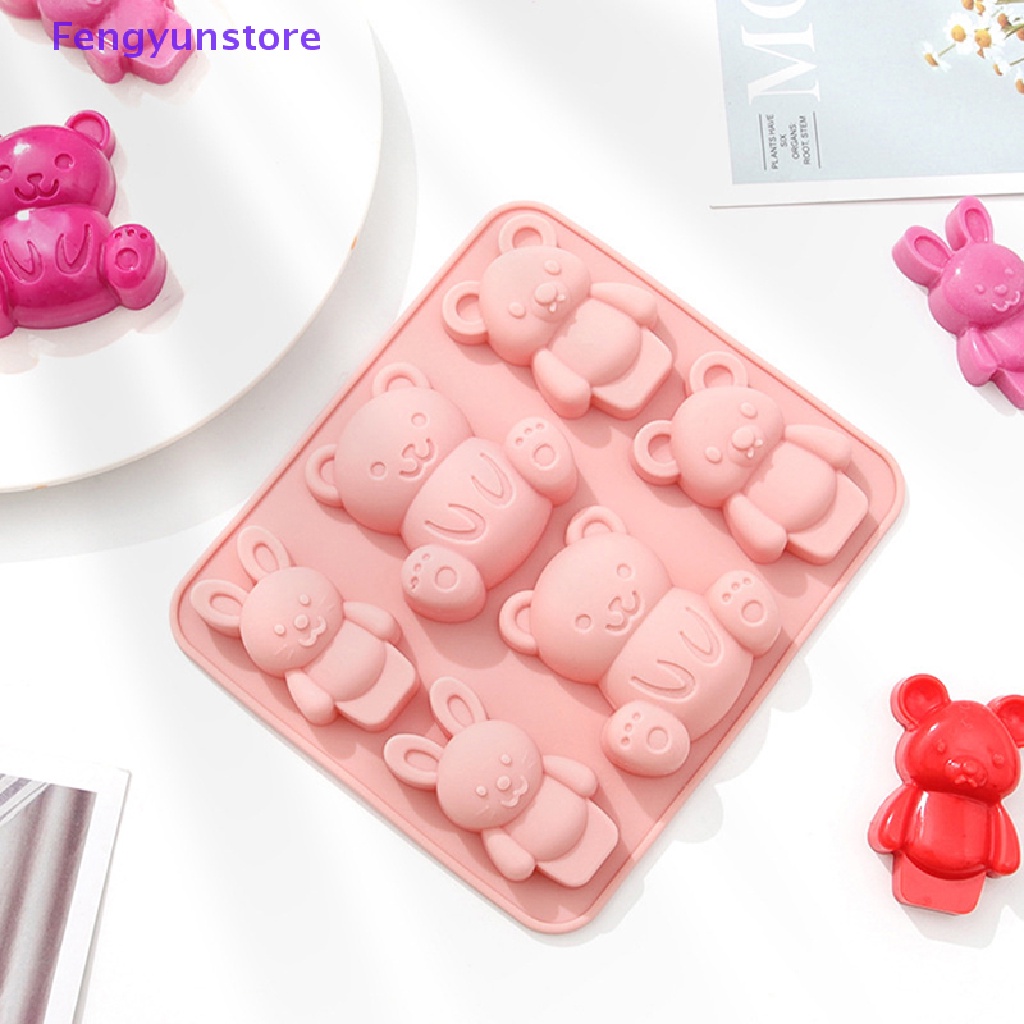 Khuôn Silicon Làm Bánh Kẹo Hình Gấu Hoạt Hình Dễ Thương