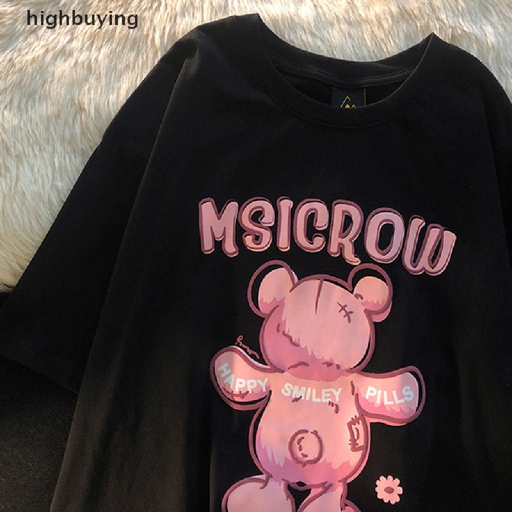 Áo Thun Tay Ngắn Cổ Tròn In Hình Gấu Belle Dành Cho Nữ