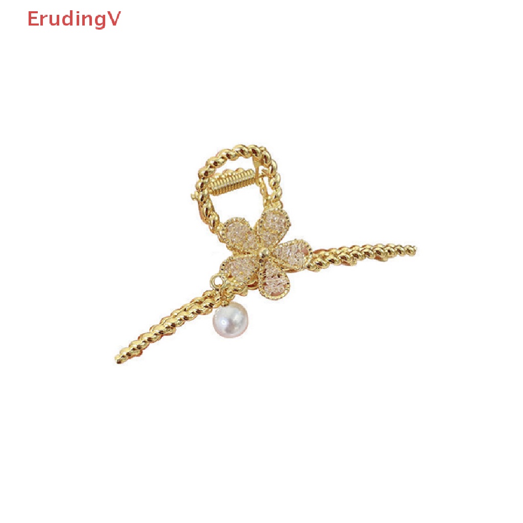 Kẹp Tóc Hình Cá Mập Đính Đá / Ngọc Trai Bằng Kim Loại Cho Nữ