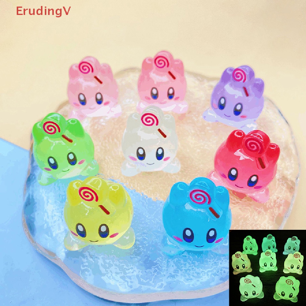 [ErudingV] 1 Mô Hình Đồ Chơi Xe Hơi Kirby Bong Bóng Nhựa Dạ Quang Mini