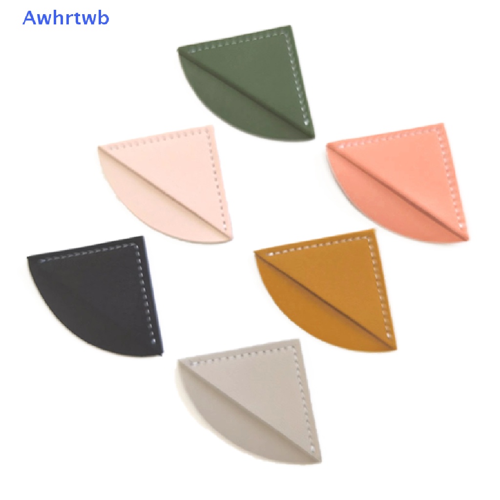 Awhrtwb Kẹp Giấy Đánh Dấu Trang Sách Hình Tam Giác Bằng Tay Cầm Bằng Da Đánh Dấu Góc Sách Mini Trang Trí Bảo Vệ G