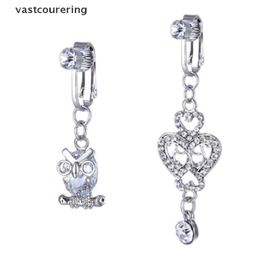 Khuyên Rốn Dạng Kẹp Đính Kim Cương Giả