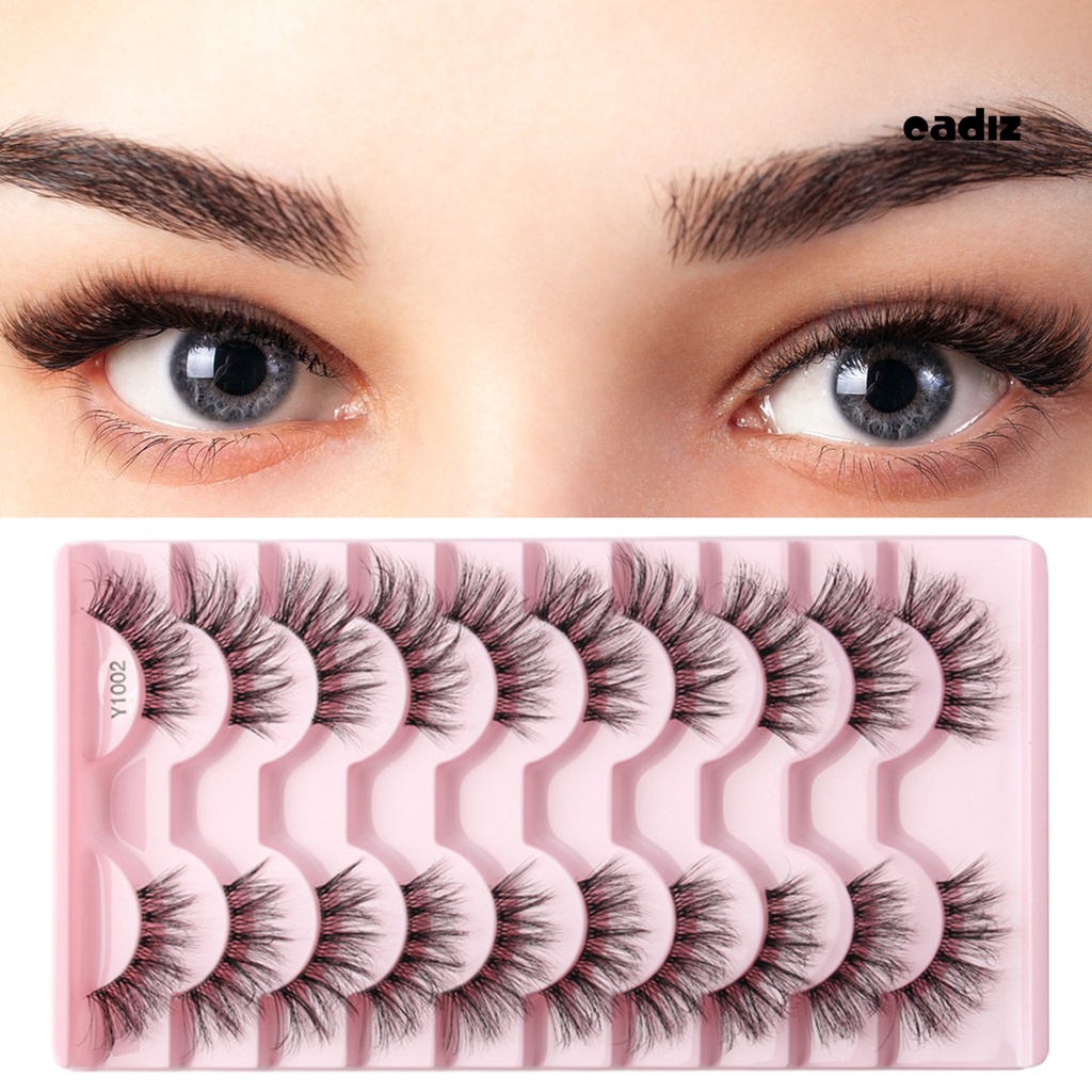 Set 10 Cặp Lông Mi Giả Cong Dày 3D Tự Nhiên Có Thể Tái Sử Dụng