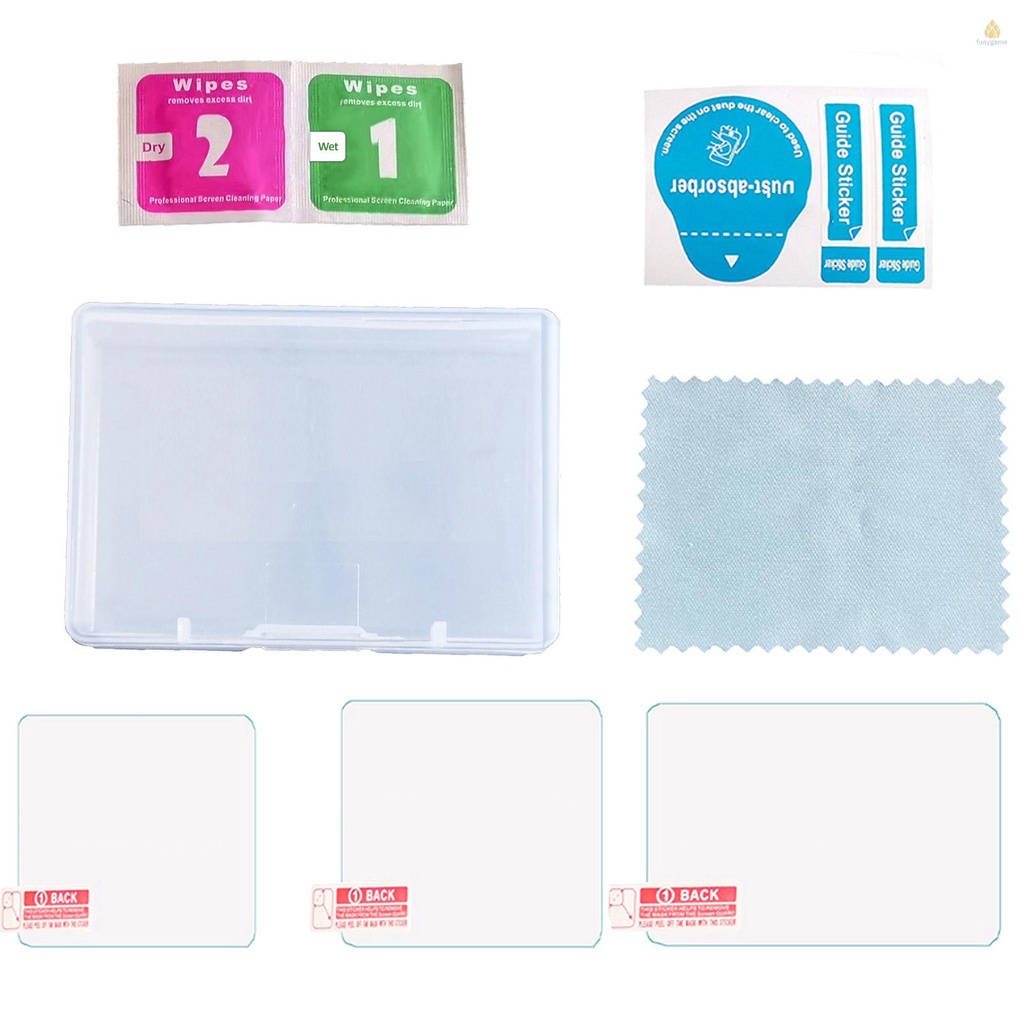Set 3 Miếng Dán Bảo Vệ Màn Hình Camera Hành Động 1 Kính Cường Lực + 1 Kính Cường Lực Bảo Vệ Màn Hình Trước + 1 Kính Chiếu Hậu Kèm Hộp Đựng Dụng Cụ Vệ Sinh