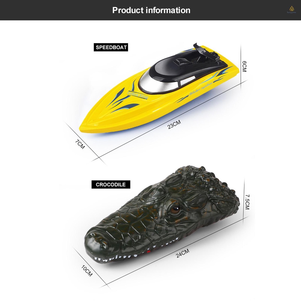 JJRC Thuyền Đua Điện Cá Sấu Điều Khiển Từ Xa 2.4G 2CH Chất Lượng Cao