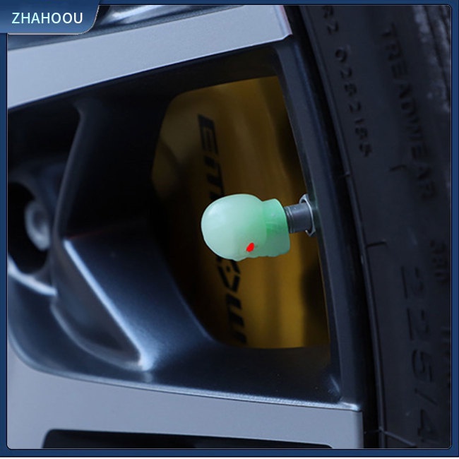 ☃Phụ Kiện Trang Trí Nhà Cửa Kiểu Dáng Dễ Thương Xinh Xắn☃ Vỏ Bọc Van Bánh Xe Dạ Quang Hình Đầu Lâu Độc Đáo