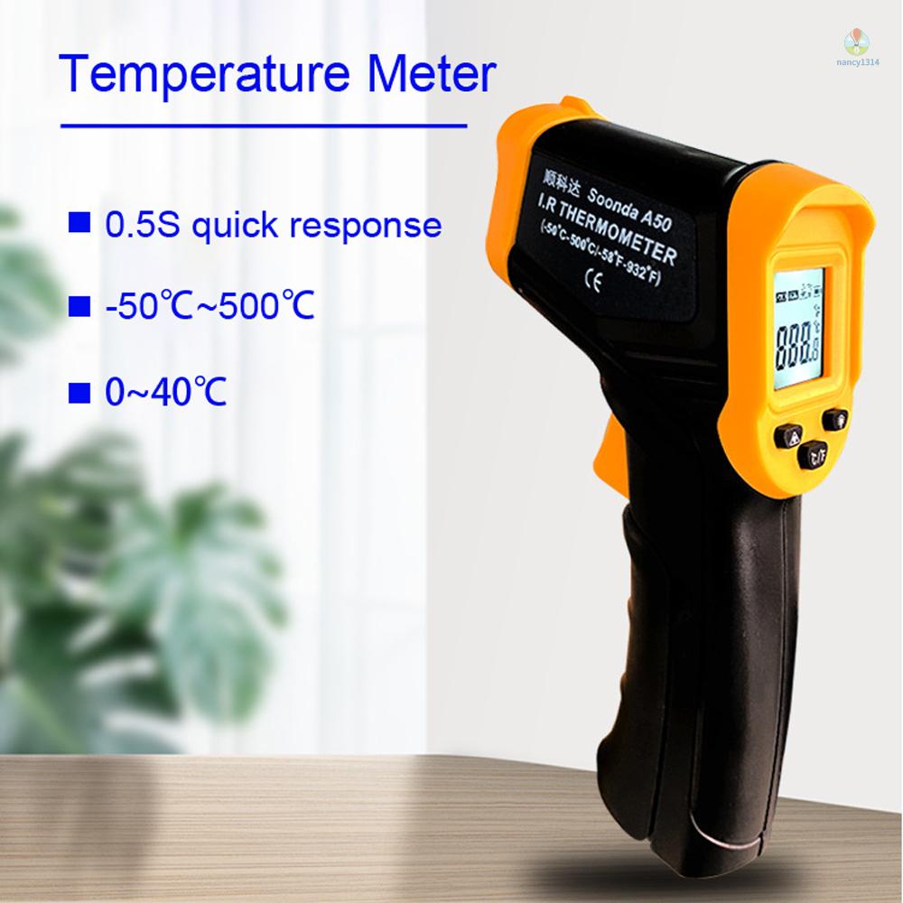 -50°C~500°C Đồng Hồ Đo Nhiệt Độ Bằng Tia Cực Tím Cầm Tay Có Đèn Nền Tiện Dụng °C/°F Thiết Bị Đo Nhiệt Độ Lò Nướng Tại Nhà Tiện Dụng