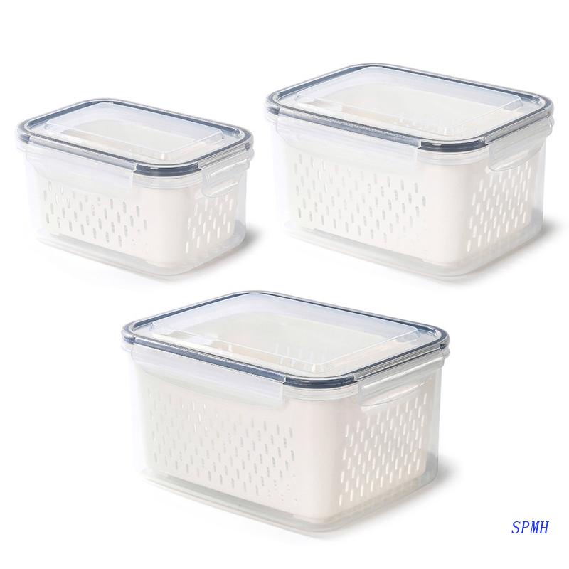 Hộp Đựng Thực Phẩm Hai Tầng Bằng Nhựa Tiện Lợi Cho Tủ Lạnh