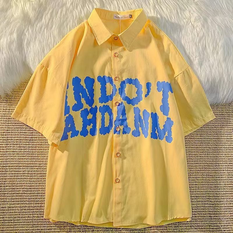 Áo Sơ Mi Ngắn Tay Thêu Họa Tiết Phong Cách Hip Hop Nhật Bản Thời Trang Mùa Hè Hàng Mới Dành Cho Nam