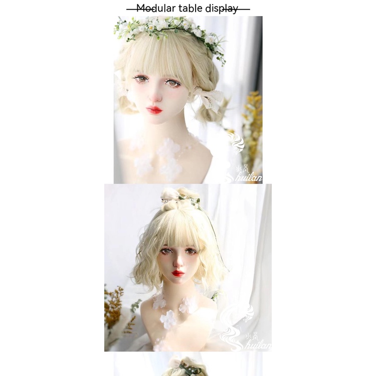 Bộ Tóc Giả Ngắn Xoăn Phong Cách Lolita Thời Trang Cho Nữ