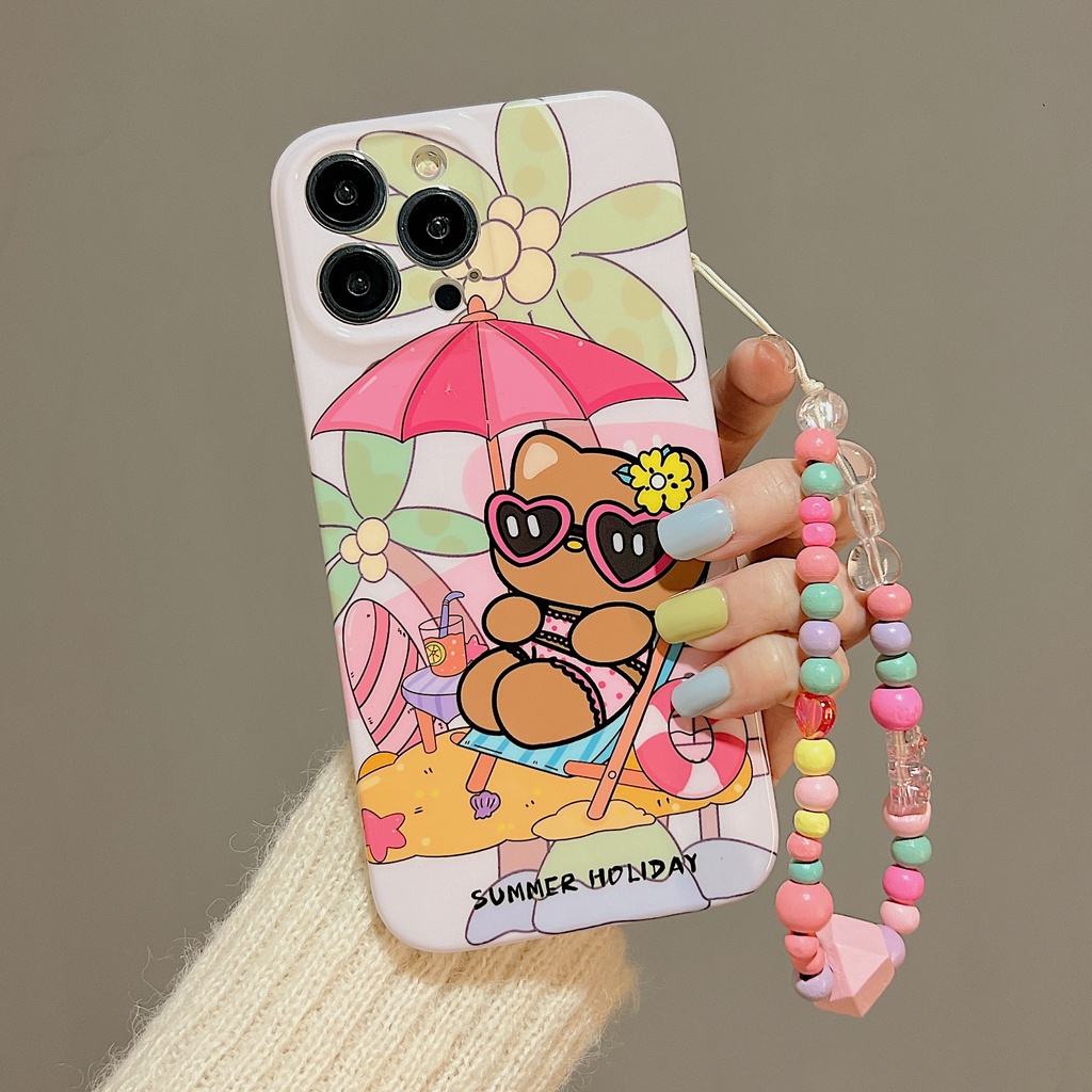 Ốp Điện Thoại tpu Dẻo Họa Tiết Hoạt Hình Sanrio Kèm Vòng Tay &amp; Dây Đeo Cho iPhone 11 13 12 14 PRO MAX