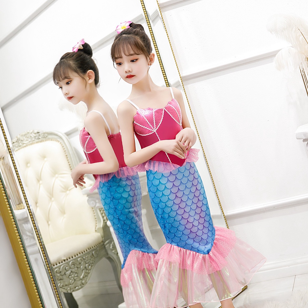 Đầm Đuôi Cá Hóa Trang Công Chúa Nàng Tiên Cá Cho Bé Gái LXAA K63 2-8 Tuổi
