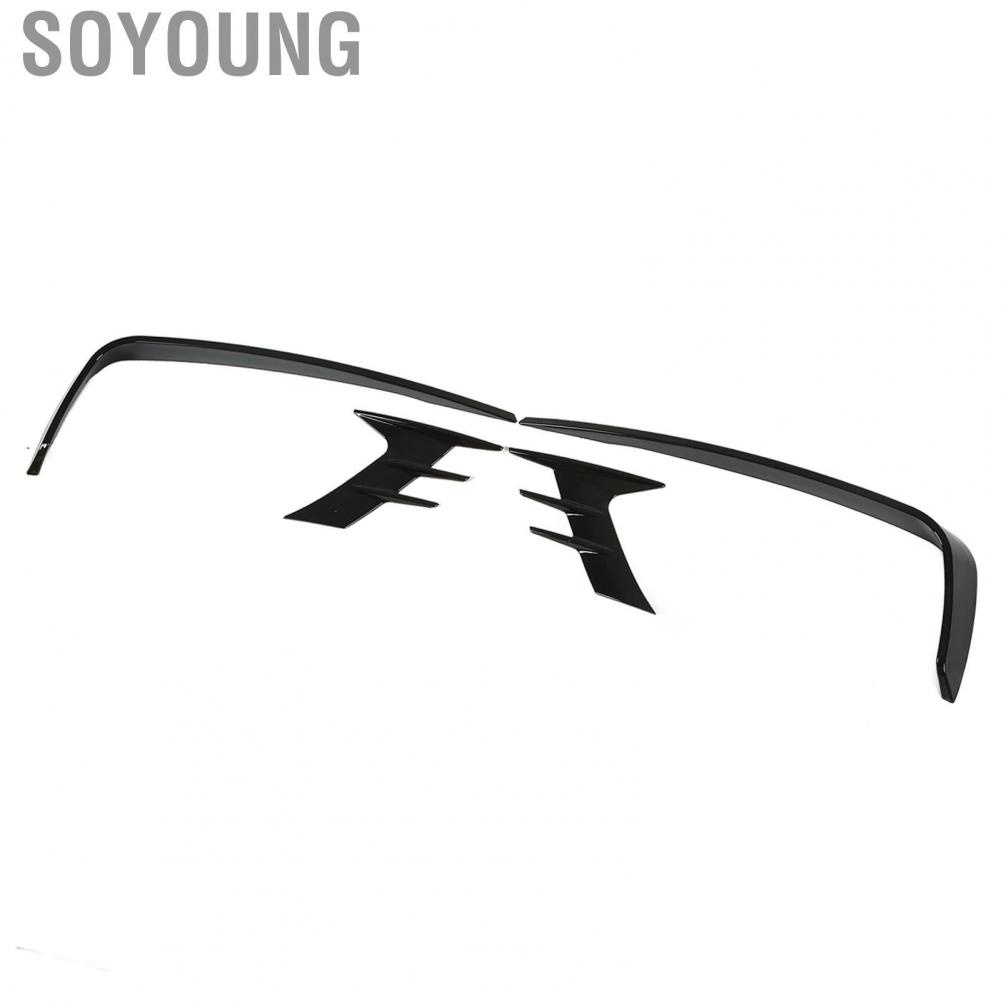 Soyoung Fog Lamp Eyebrow Frame Scratch Resistant Racing Style Glossy Black Aerodynamic Protective Wearproof Front Light Trim for