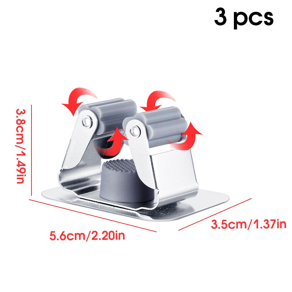 Set 3 Kẹp Cố Định Cần Câu Cá Bằng Thép Không Gỉ Gắn Tường Chống Trượt Cho Nhà Bếp / Văn Phòng