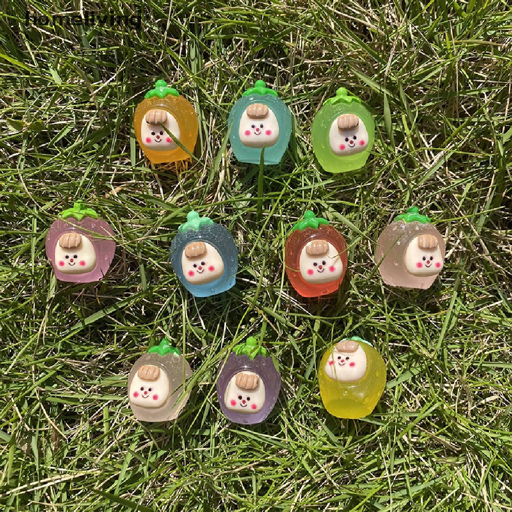 Bộ 2 Đồ trang trí Trái Dâu Hoạt Hình Phát Sáng Dùng Trang Trí Tiểu Cảnh