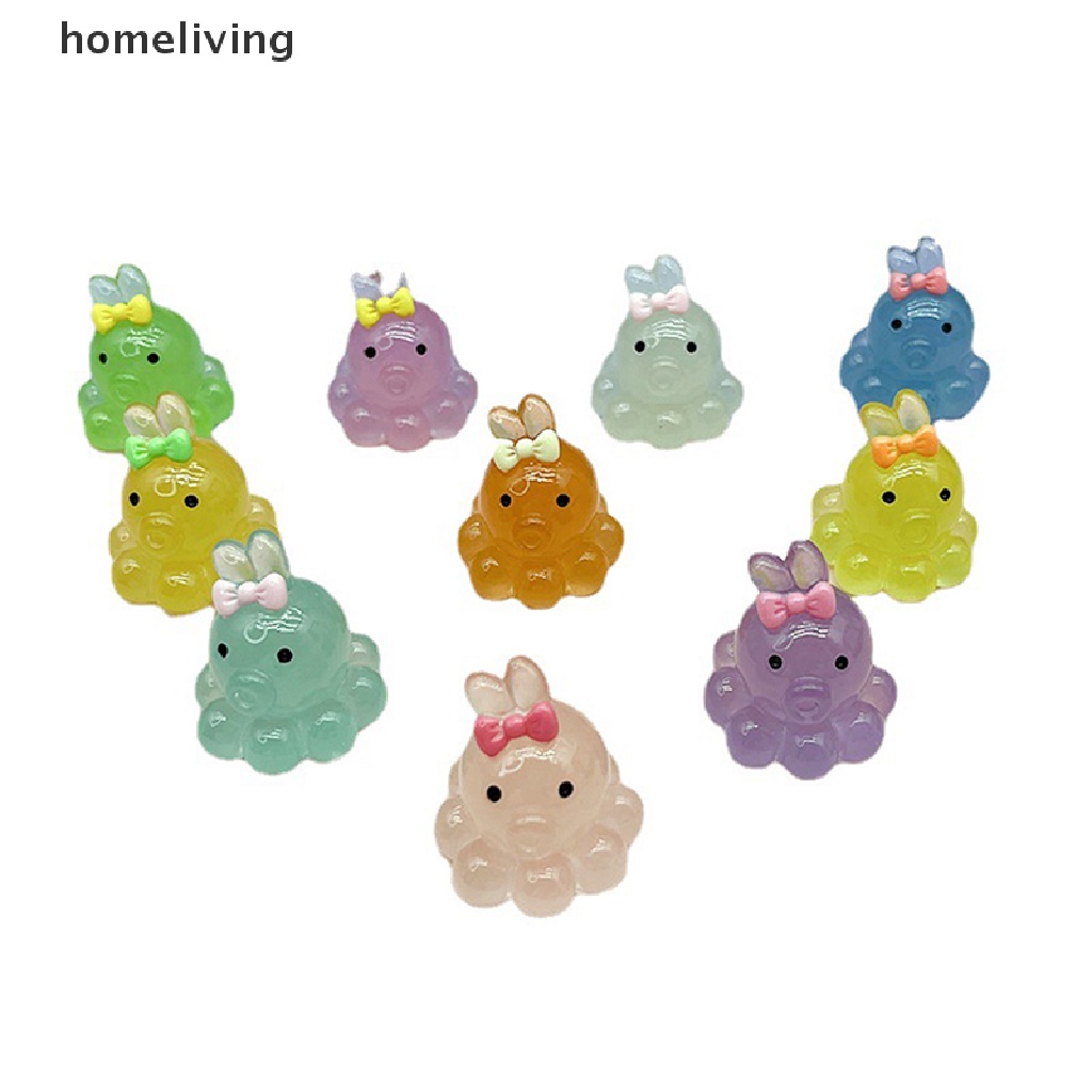 Bộ 2 Tượng Bạch Tuộc Mini Bằng Nhựa Phát Sáng Trang Trí Bảng Điều Khiển Xe Hơi