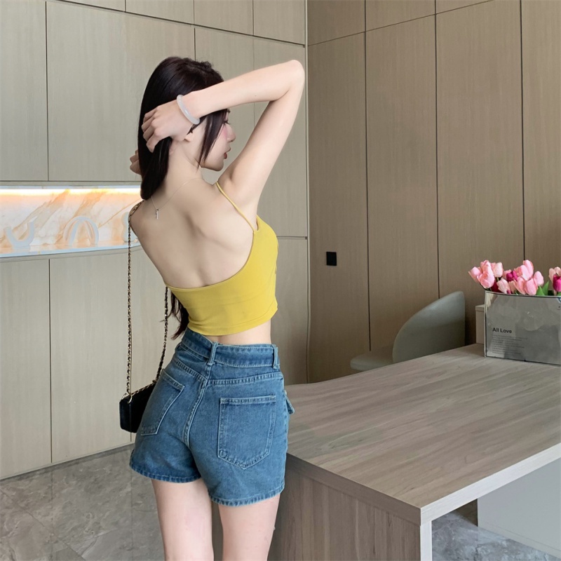 Nzn Áo crop top Hai Dây Ôm Dáng In Họa Tiết Phong Cách Mỹ Quyến Rũ Dành Cho Nữ