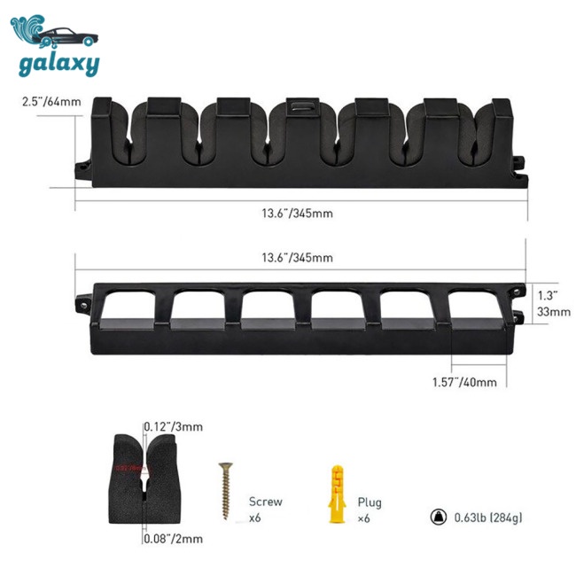 Galaxy Giá Đỡ Cần Câu Cá 6 Lỗ Gắn Tường Tiện Dụng