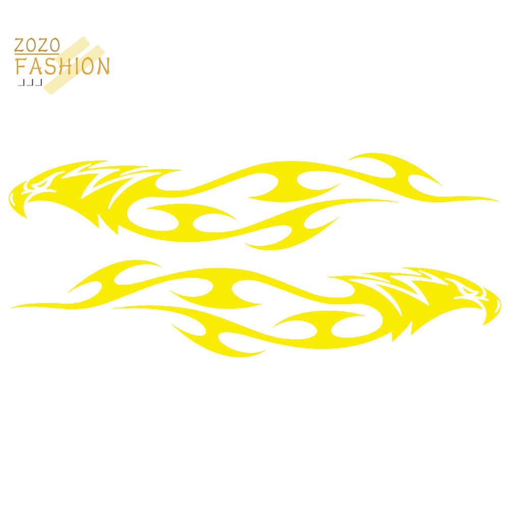 Bộ 2 Miếng Dán Phản Quang Họa Tiết Đại Bàng / Ngọn Lửa Trang Trí Xe Hơi / Xe Máy