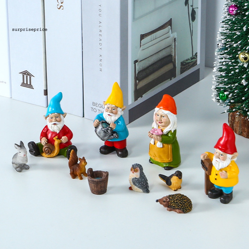 Spa Set 10 Bức Tượng Gnomes Vẽ Tay Cho Nhà Búp Bê