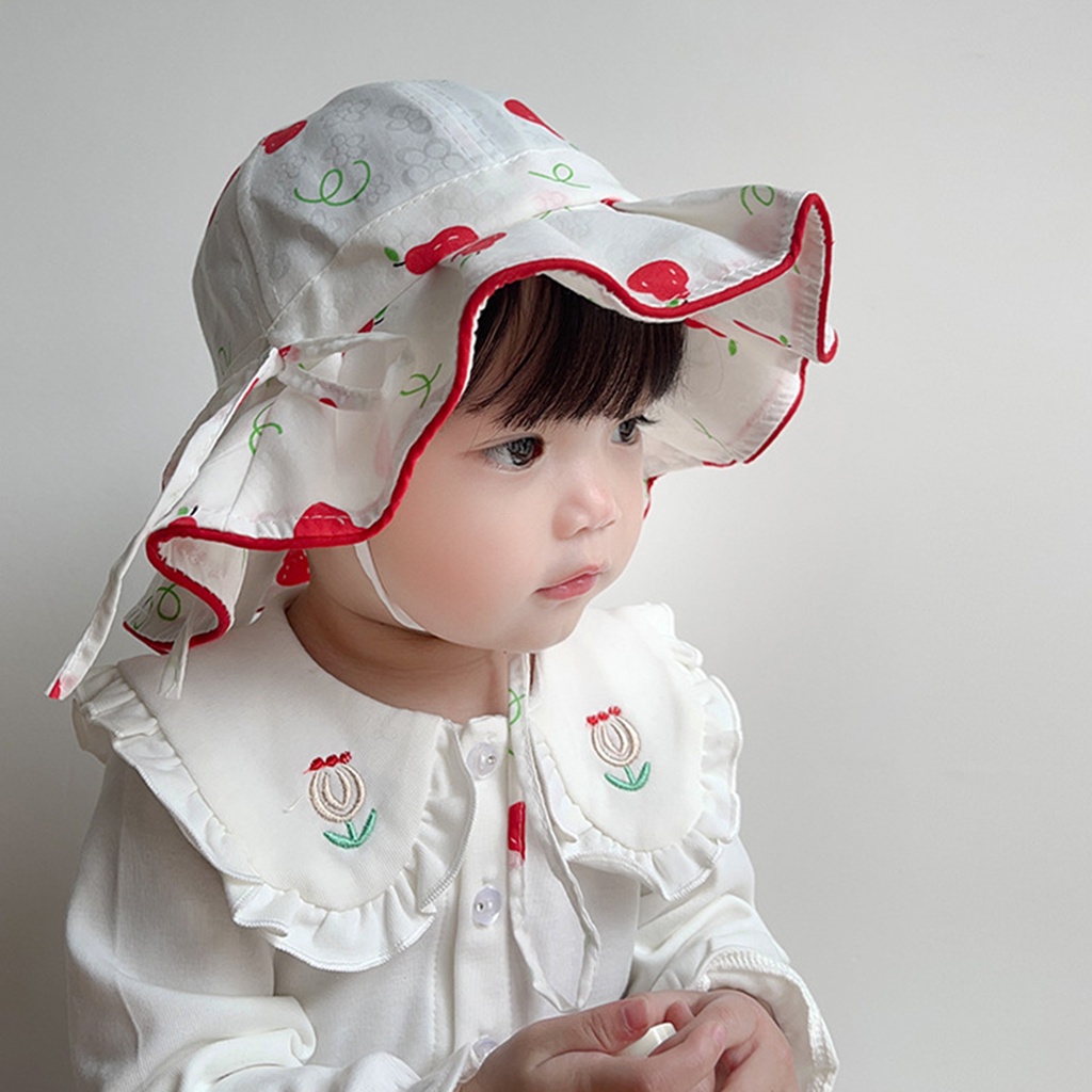 Nón Vành Rộng Thắt Nơ Dễ Thương Cho Bé Gái