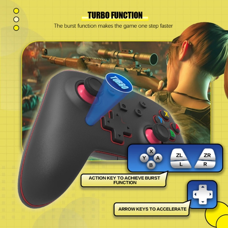 Tay Cầm Chơi Game Không Dây RUNNY Somatosensy 8RGB Có Đèn Cho Switch / Lite