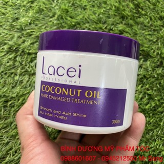 Hấp dầu dừa Lacei Pure Coconut Oil Hair Damaged Treatment 300ml (2026)