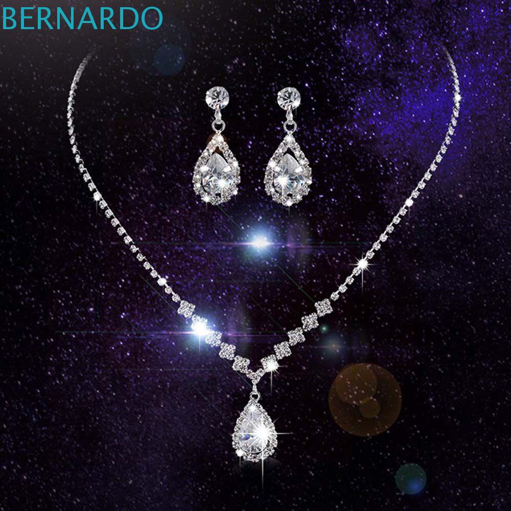 Bộ Trang Sức Đính Đá Kiểu Dáng Sang Trọng Cho Nữ|Bông Tai Đính Đá Thời Trang Dành Cho Nữ