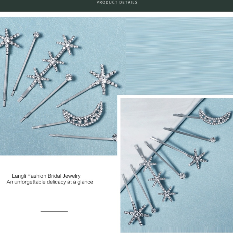 Kẹp Tóc Y2k Hình Ngôi Sao / Mặt Trăng Đính Đá Ngọt Ngào Cho Nữ