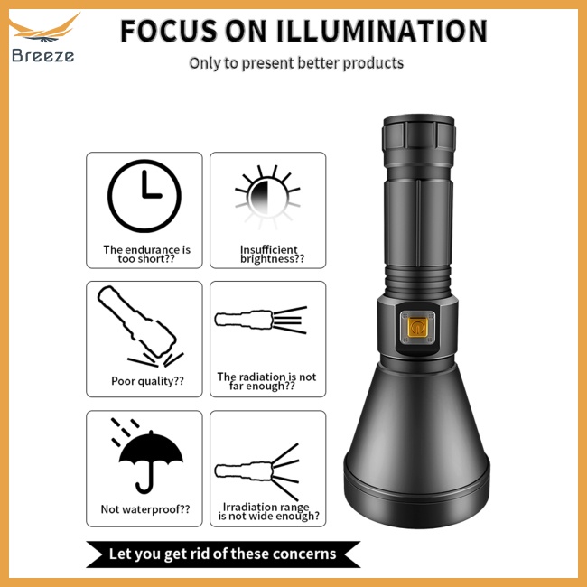 Đèn Pin Led Xhp90 Ipx8 Bằng Hợp Kim Nhôm Siêu Sáng Chống Thấm Nước Chất Lượng Cao