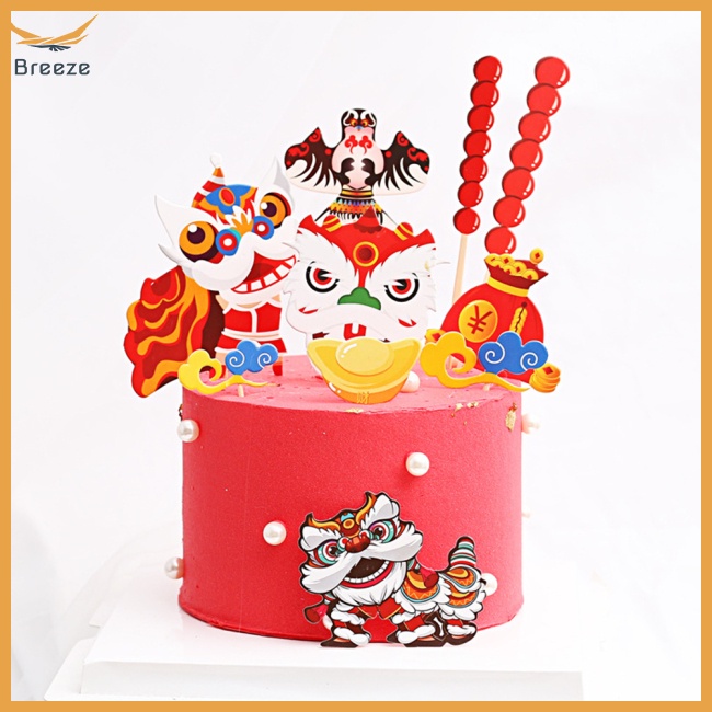 Topper Trang Trí Bánh Kem Hình Nhân Vật Hoạt Hình Năm Mới