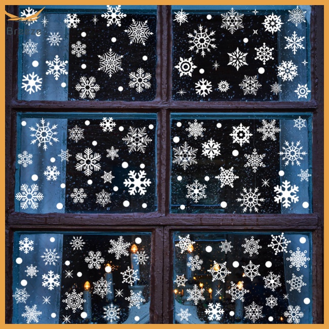 Set 155 / 9 Tấm Hình Dán Hoa Tuyết Trang Trí Cửa Sổ