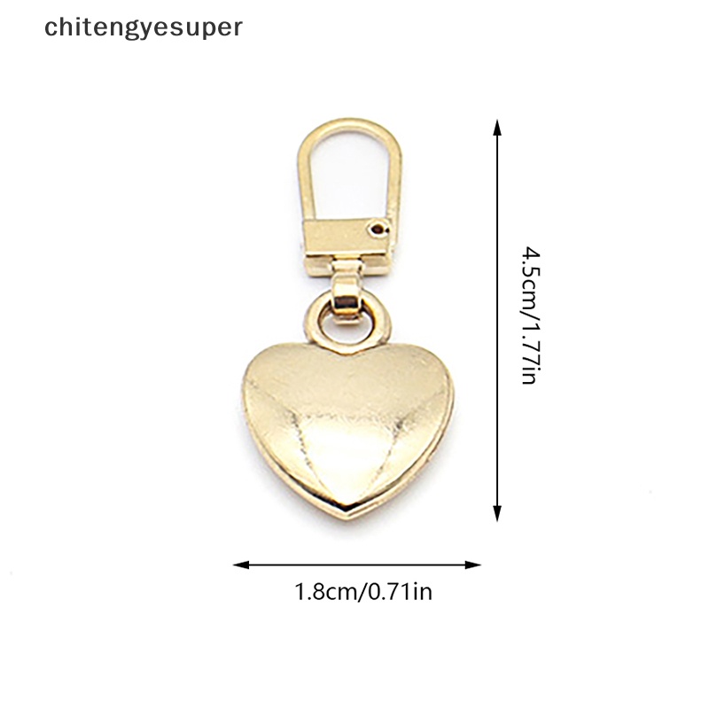 Set 5 Đầu Khóa Kéo Kim Loại Hình Trái Tim Thay Thế DIY