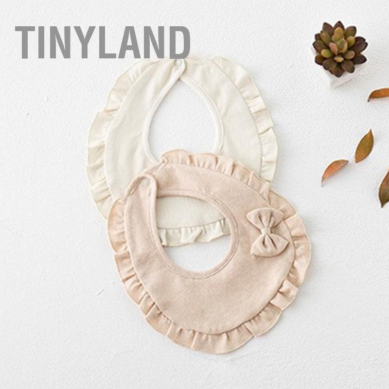 TinyLand Yếm Cho Bé Mềm Mại Nhẹ Nhàng 2 Lớp Cotton Sơ Sinh Unisex Trai Gái Mọc Răng Chảy Nước dãi