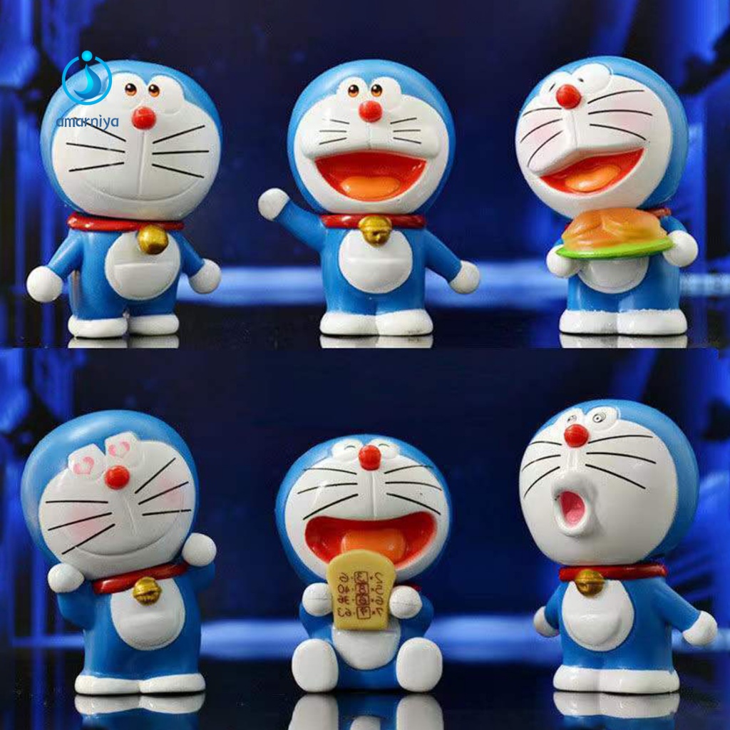 Bộ 6 Mô Hình Nhân Vật Doraemon Dùng Trang Trí