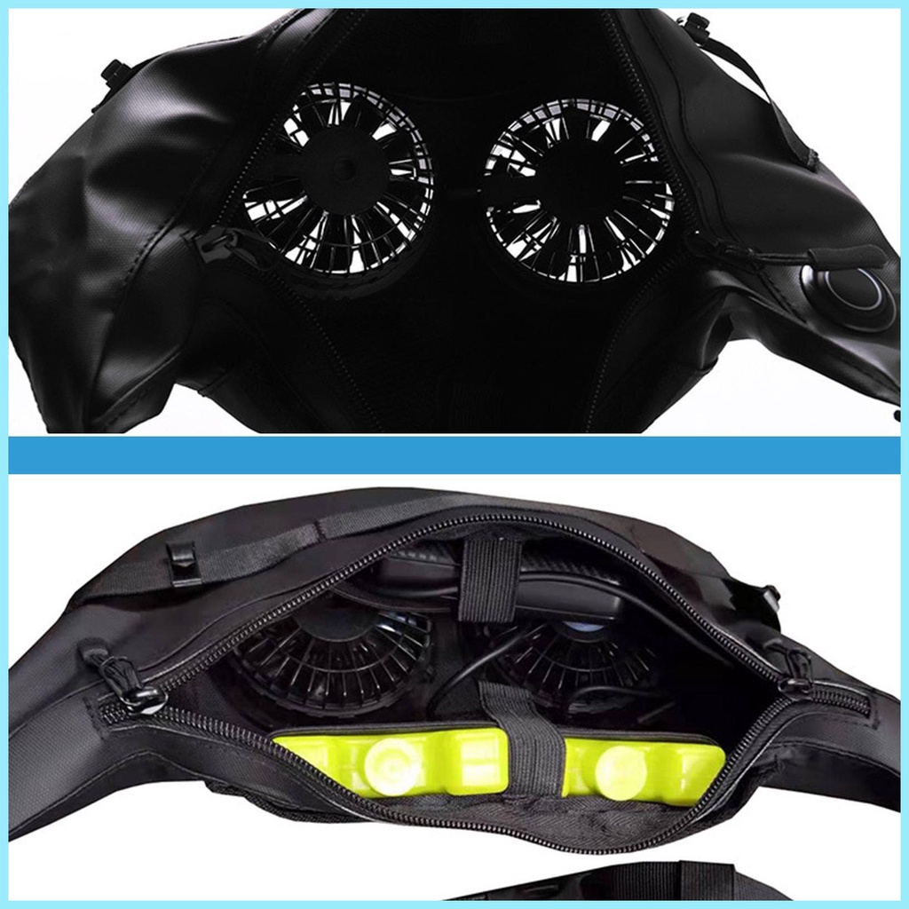 Túi Đeo Hông Chống Thấm Nước Kèm 2 Quạt Tiện Dụng Cho Nam Và Nữ