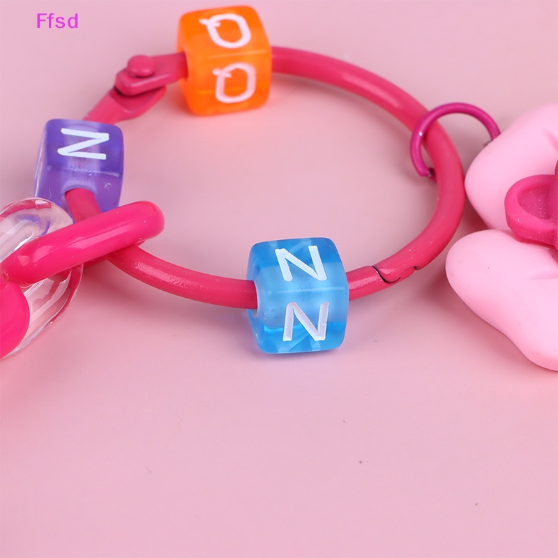 {Ffsd} Móc Khóa Resin Hình Gấu Dâu Hoạt Hình Dễ Thương DIY Trang Trí Xe Hơi * Bán Chạy