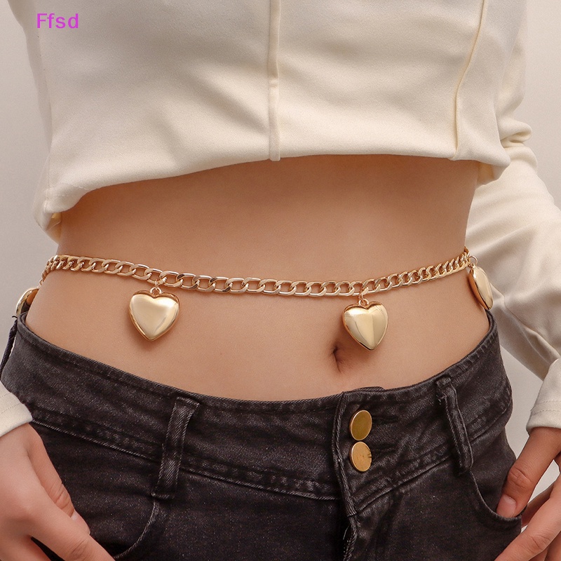 {Ffsd} Dây Xích Đeo Thắt Lưng Kim Loại Hình Trái Tim Thời Trang Đi Biển Phong Cách Gothic Quyến Rũ Dành Cho Nữ