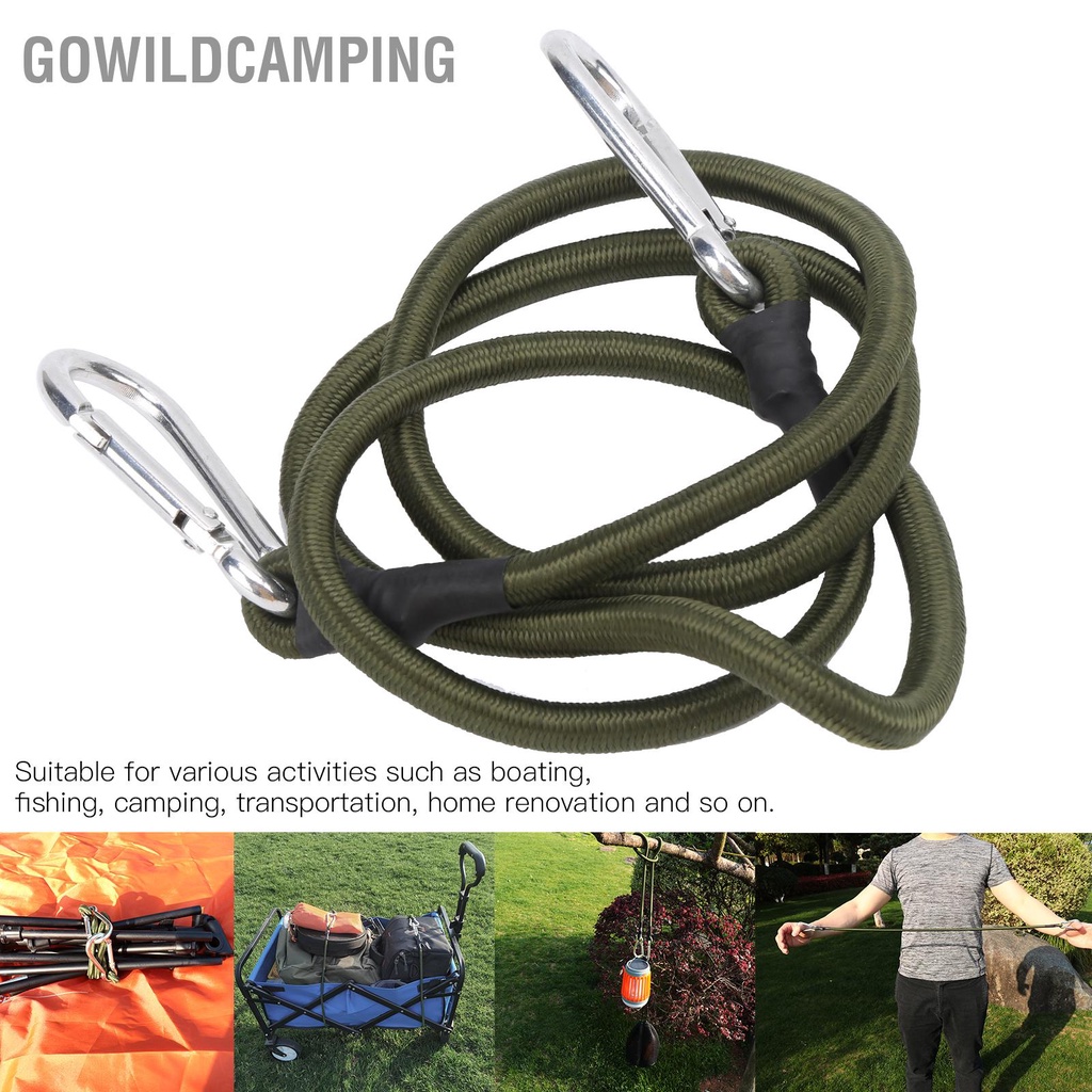 Hàng HOT GoWildCampingDây Bungee 120cm có móc Dây đeo nặng Dây cao su đàn hồi để câu cá cắm trại